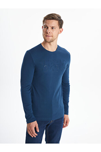 LC Waikiki Футболка з принтом з довгим рукавом Lcwk Crew Neck з принтом чоловіча Tisort