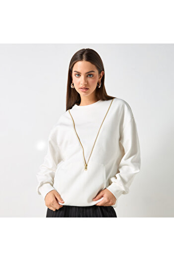 2Xtremz Zip Detail Sweatshirt with Long Sleeves