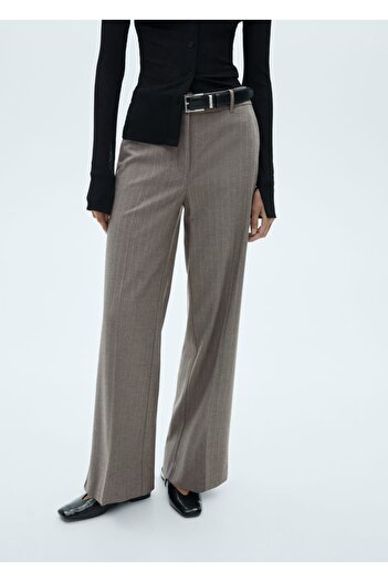 MANGO Woman Straight Cut Mid-Waisted Trousers