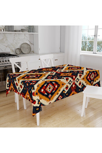 Else Dekor Authentic Ethnic Patterned Digital Printed Stain Resistant Care Free Fabric Table Cloth Tableware Cloth