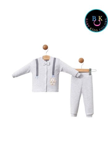 baby kids colors Bow Tie Slopet Embroidered Corded Fabric Double Set