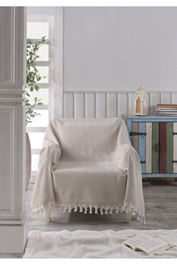 LADYNİL NATURAL ARMCHAIR SOFA COVER SINGLE SOFA BEIGE 160x160