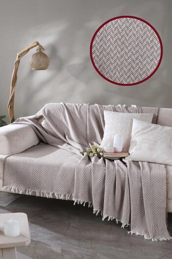LADYNİL Κάλυμμα καναπέ 170x210 Μπεζ ζιγκ-ζαγκ