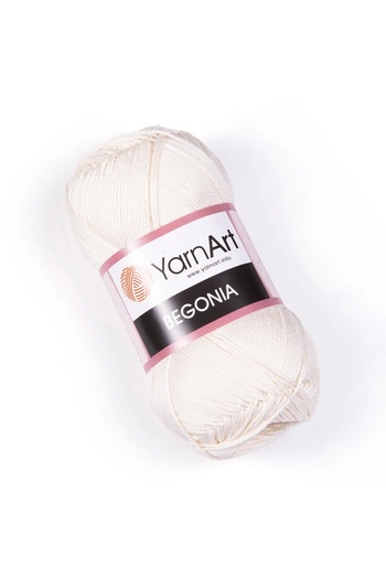 Yarnart Begonia - Mercerized Χέρι Πλεκτό Νήμα Off White-6282