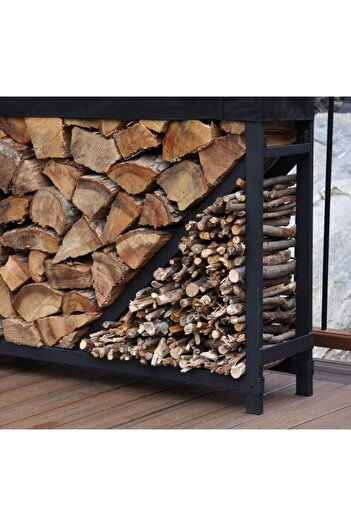 A&N DEKOR Kare Şömine Soba Odunluk  Metal  Siyah  125x40x125(h), AN0186