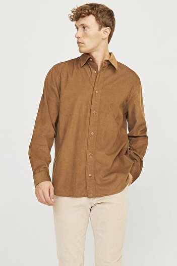 Jack & Jones JPRCCREGENT ΚΟΡΔΟΥΡΟΥ ΜΠΟΥΜΑΛΑΝΤ L/S CINNAMON 12260725