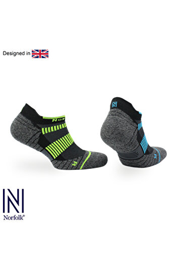 NORFOLK Lynx Short Cut Hiking and Running Socks 2 Pack Green/Blue