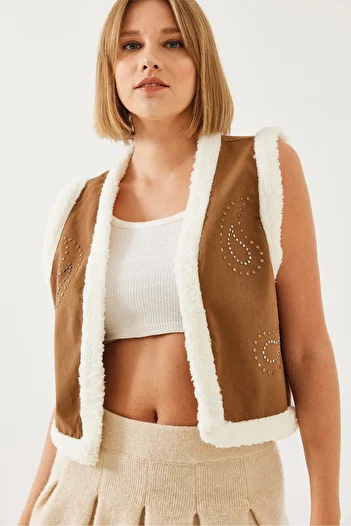 Bianco Lucci Women's Patterned Vest 9081 60351117
