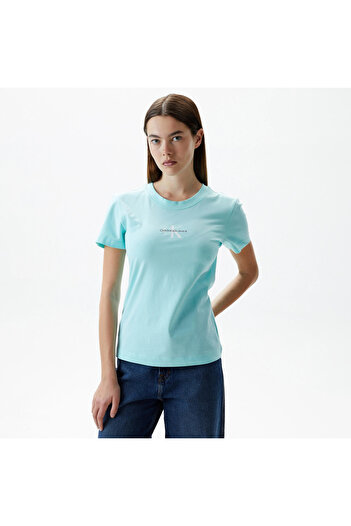 Calvin Klein Women's Blue Jeans Monologo T-Shirt