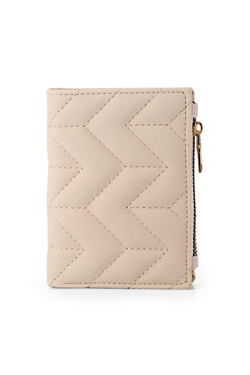 Polo Air Cream Colored Embroidery Patterned Zippered Women's Wallet - Czn-705-K