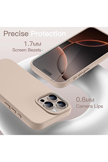m.tk moveteck iPhone 16 Pro Compatible Case Launch Camera Protruding Protection Velvet Inside Soft Colored Silicone