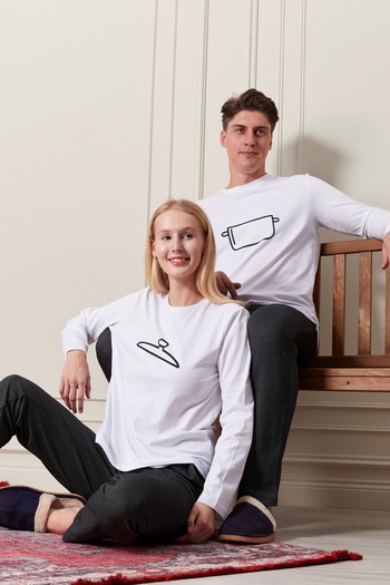 Bella Dossi Single Jersey Fabric Daily Comfortable Cotton Couple Combination
