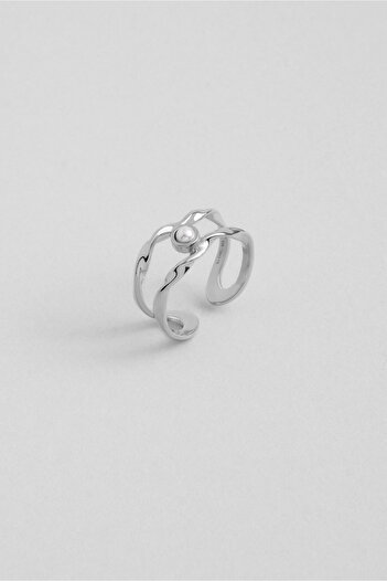 So CHIC... Minimal 18 Ayar Beyaz Altın Kaplama Ayarlanabilir Gümüş Yüzük