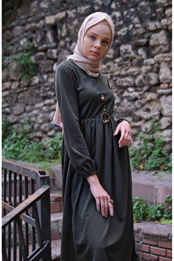 sefamerve Kolyeli Tunik Pantolon İkili Takım 0583-07 Haki