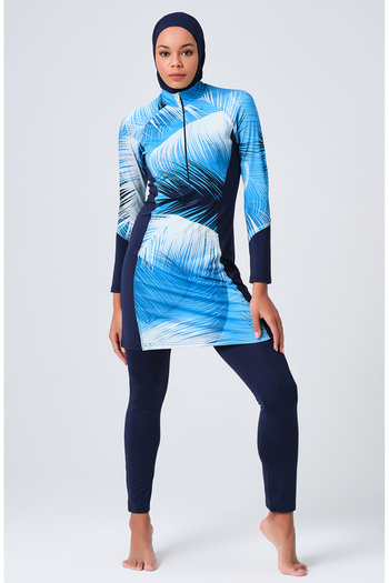 sefamerve Navy Blue Hijab Swimsuit - 23671-02 Model