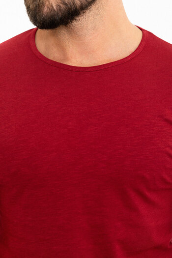 Mcr Ανδρικό μπλουζάκι με λεπτή εφαρμογή Crew Neck Claret Red - 36810.24Y