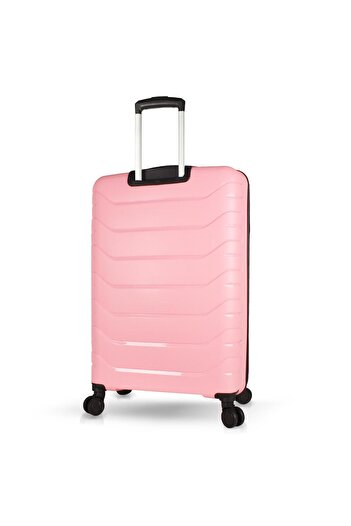My Valice Solid PP Polipropilen Kırılmaz Büyük Boy Toz Pembe Valiz