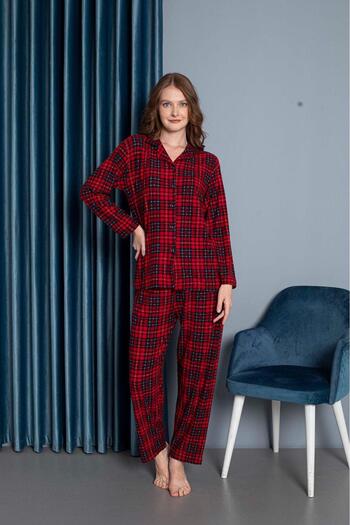 Free Beka Women's Long Sleeve Plaid Pajamas Set Comfortable and Cotton Fabric