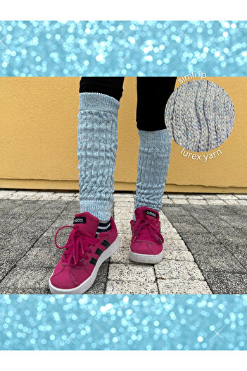 STEPPE BERRY Glitter Ice Blue Children's Leggings Socks