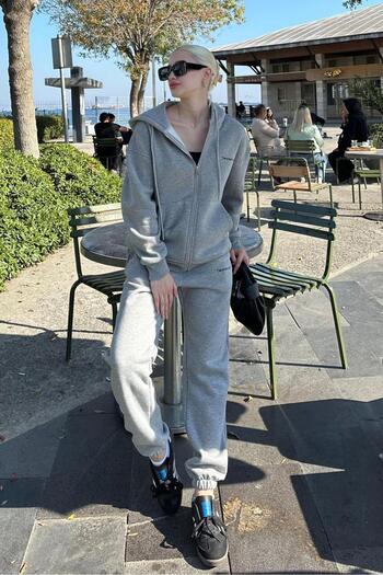 Madmext Grimelange Hooded Zippered Tracksuit Set Mg2227