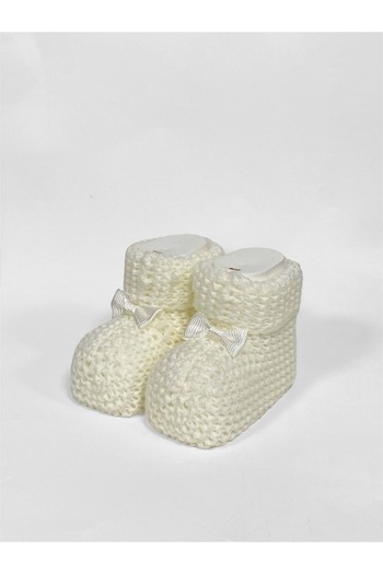 Mnk Baby&Kids Ekru Knitwear Baby Booties - Model Mnk0598