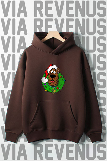 Vordevia Φούτερ με κουκούλα με φαρδιά εφαρμογή Scooby Doo με χριστουγεννιάτικο στάμπα με 3 νήματα