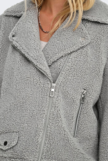 ONLY Women's Stand Collar Fur Jacket - 15322441