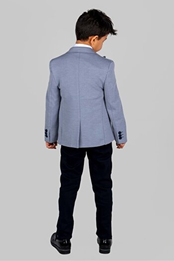 Mnk Baby&Kids Boy's Gray Suit - Handkerchief, Groom Suit Jacket and Vest Mnk0487
