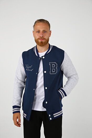 DAKSEL Чоловіча куртка для коледжу BRG IndigoMelange Regular Fit