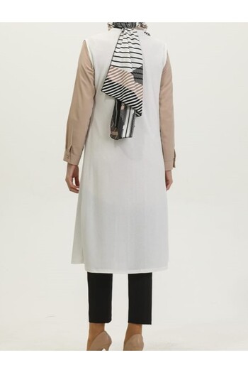 RESPİRO White Long Flowing Plain Vest