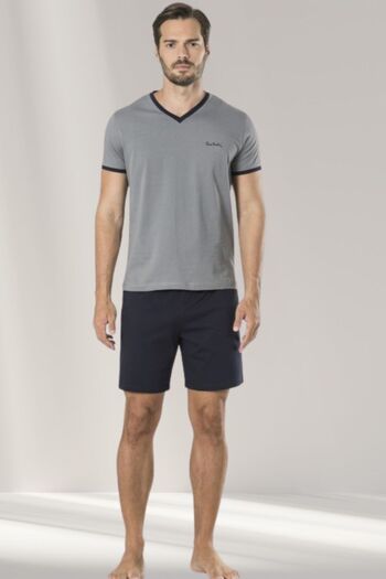 Pierre Cardin Erkek Tr,ko Roblu  5'li Damat Çeyiz Seti Uzun ve Şortlu Pijama Takımı,