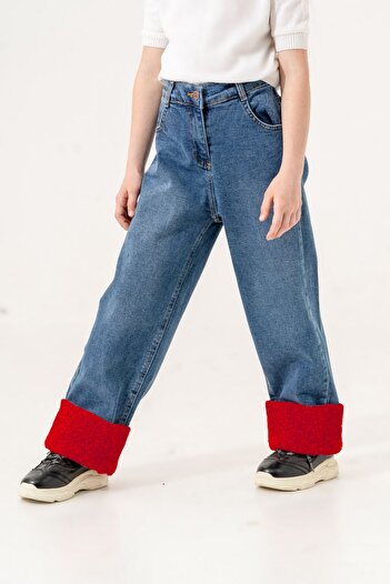 GİYİCEM Girl's Plush Jeans
