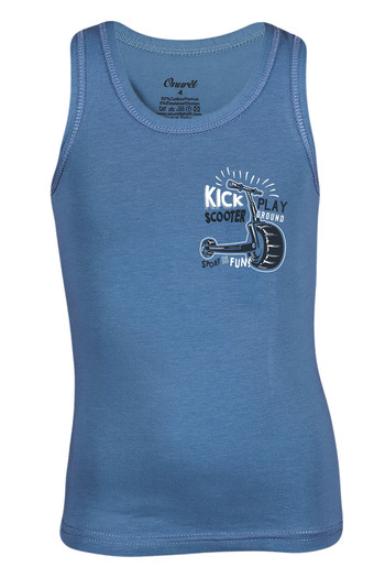 Onurel Boy's 5 Pack Mixed Color Scooter Printed Lycra Tank Top