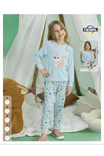 İpek Kız Çocuk Uzun Kol Termal Pijama Takımı