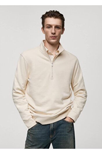 MANGO Man Baumwoll-Sweatshirt mit Reißverschlusskragen