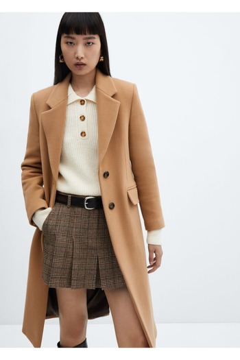MANGO Woman Pure Wool Midi Jacket