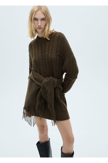 MANGO Woman Knitted Patterned Dress