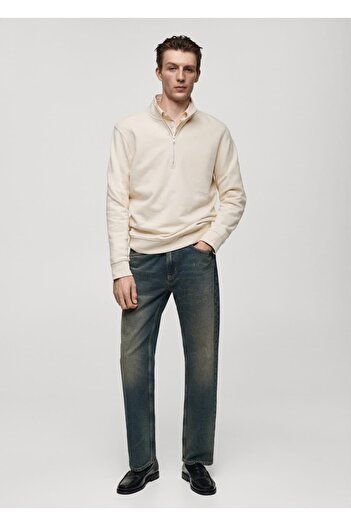 MANGO Man Baumwoll-Sweatshirt mit Reißverschlusskragen