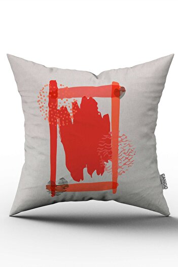 Cango Home Red Orange Modern Letter Digital Printed Throw Pillow Pillow Case Cgh670