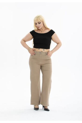 HaiModa Large Size Women's Cotton Trousers - Wide Leg