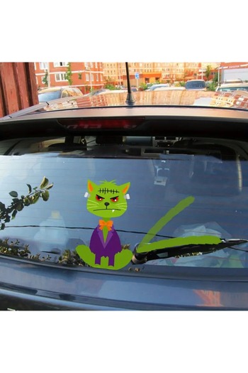 Major Selection Cat Themed Car Rear Wiper Sticker Set