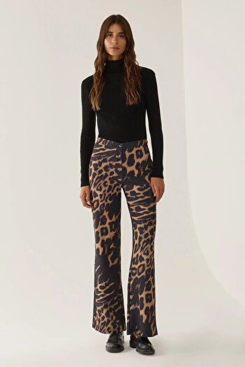 Hiccup High Waist Leopard Print Flare Pants