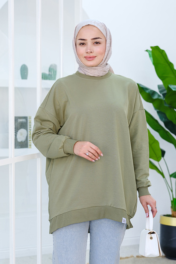 LOCCO Πράσινο Oversize τουνίκ - Γυναικείο, Λεπτομέρεια Στολισμού