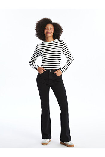 LC Waikiki Lcwk Crew Neck Striped Long Sleeve Women's Bodysuit