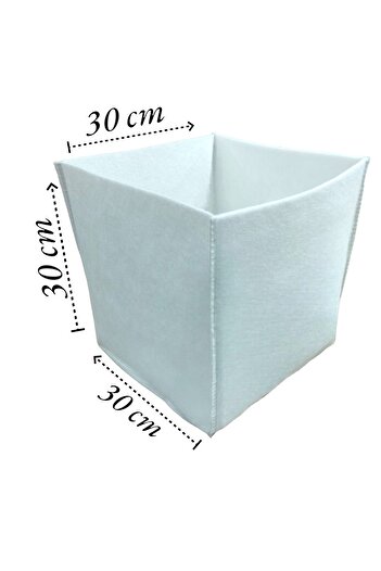 Balkan Room 4 Pieces White Felt Box Multi-Purpose Organizer In-Cabinet Organizer 30X30X30