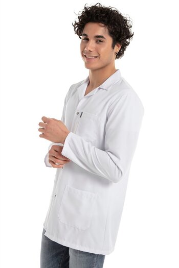 Çatı Medikal Classic Collar 85 cm Doctor Nurse Teacher Apron (Men), White