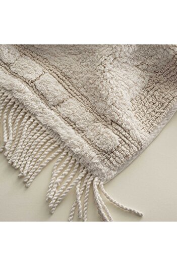 Ecocotton Luna 2-Piece Bath Mat Set 100% Karde Cotton Cream 60X90-40X60