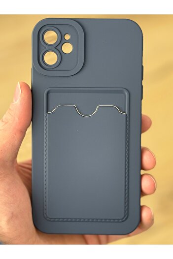 Fibaks Case for Apple iPhone 12 Case Soft Silicone Cover with Camera Lens Protection Back Card Holder Wallet