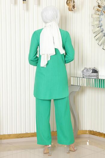 Modamihram Green Suit 19902 - Λεπτομέρεια από πέτρα