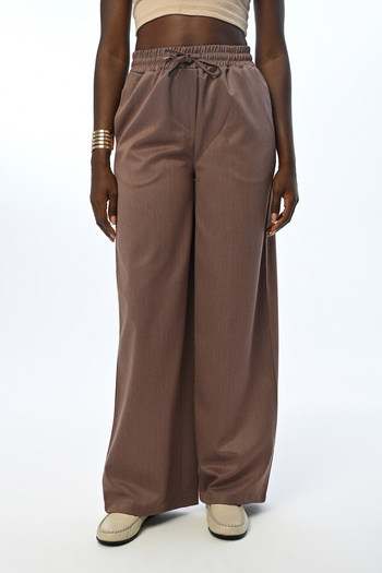 Orfeo Negro Women's with Elastic Waist Bowl Legs Solid Color Pants